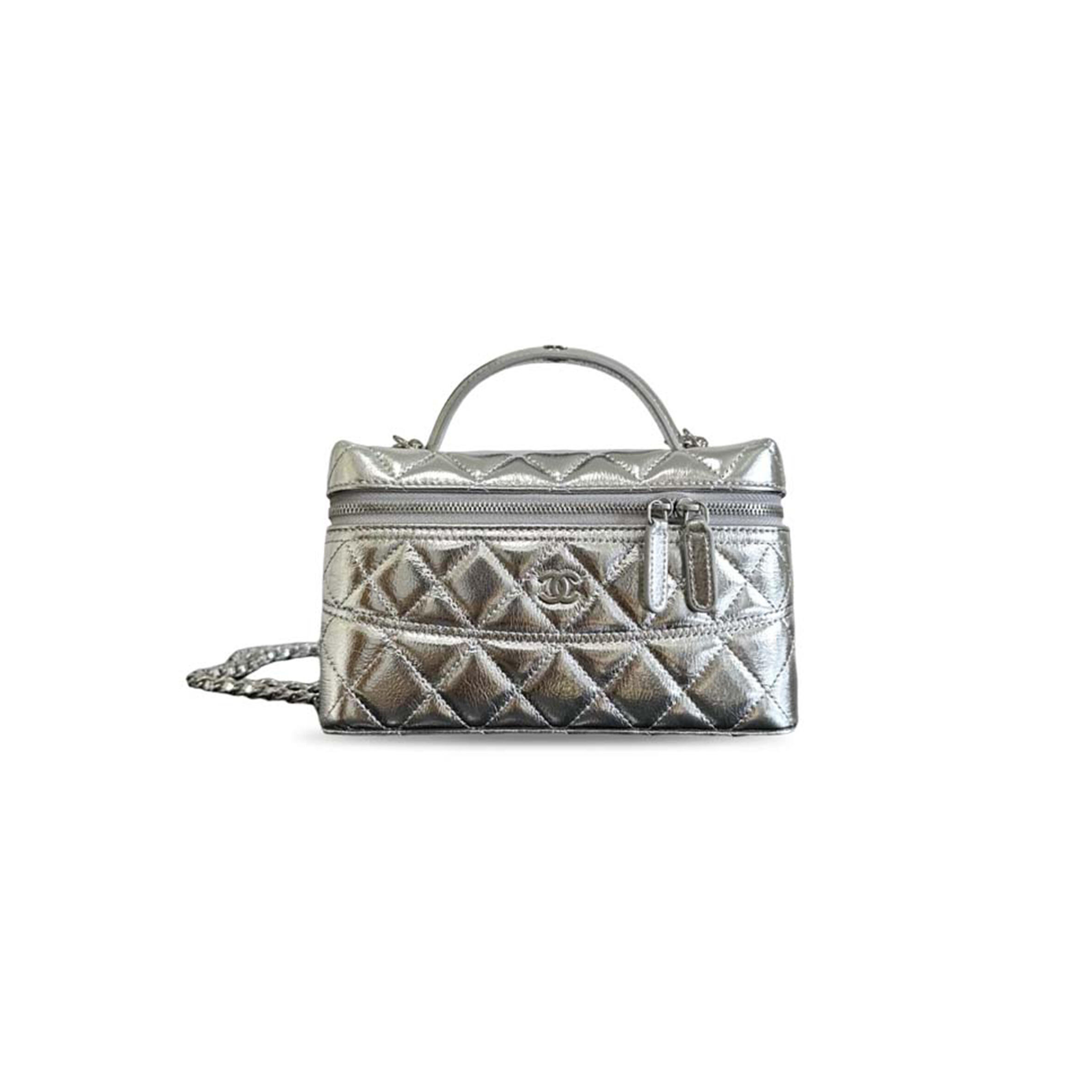 CHANEL LAMBSKIN QUILTED TOP HANDLE AP4407 (19.5*17*5cm)